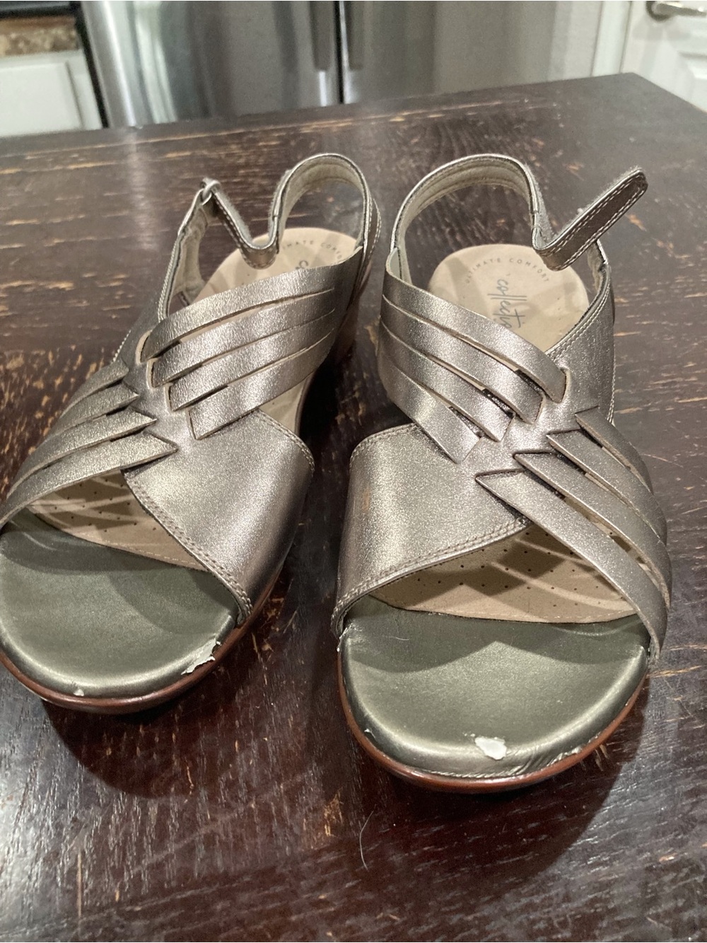 Clarks Metallic  Strappy Slingback Sandals